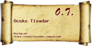 Ocsko Tivadar névjegykártya